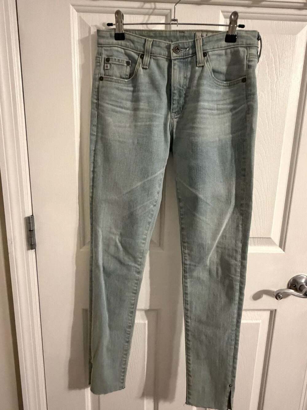 AG Adriano Goldschmied AG-ED Denim Light Wash Raw Hem Skinny Jeans